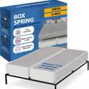 Greaton, Box Spring Bed Base Queen Size, 8-Inch Wood Mattress Foundation  Amish Made in USA  Quiet Noise Free, 2-Pieces Under Mattress-Support BoxSpring, Fully Assembled, White