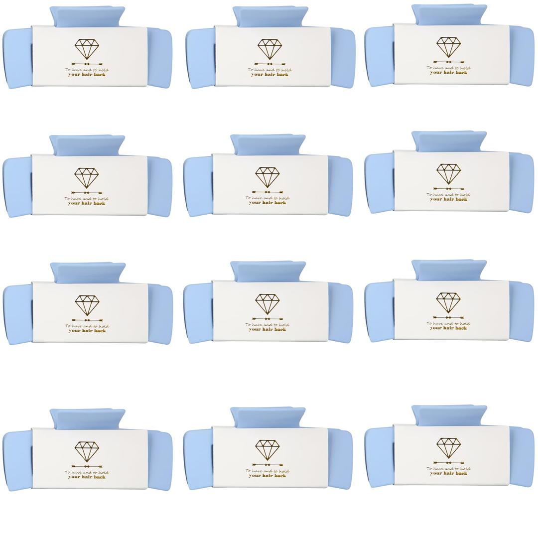 Loanzeg 8pcs Bridesmaid Proposal Gifts 4.1 Inch Square Set of 8 Bachelorette Hair Claw Clips ideas Bridal Shower Gift for Wedding Party Favors (6pcs White&Beige)