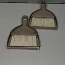 THINKLEARN 2PCS Small Broom and Dustpan Set, Mini Dust Pan and Brush, Hand Whisk for Pets, Kids, Desk, Home, Camping, Brown Cleaning Supplies