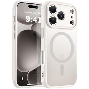 MOCCA Magnetic for iPhone 17 Pro Max Case, (Compatible with Magsafe) (16FT Military Grade Protection) Full Camera Protection Anti-Fingerprint Slim Translucent Matte Phone Cover 6.9",Stone