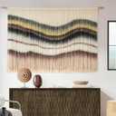 Macrame Wall Hanging Boho Chic Wall Art Macrame Wall Decor Fiber Yarn Tapestry Dip-Dye Living Room Home Bedroom Wall Decor 57" Wx 35" L