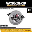 WORKSHOP Wet/Dry Vacs Shop Vacuum Accessories WS17823A Long Hose Attachment, 1-7/8-inch x 10-feet Heavy Duty Contractor Hose for Wet Dry Shop Vacuum Cleaners