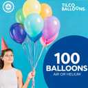| 100 Biodegradable Latex Balloons 9 Inch | Assorted Rainbow Colors | Perfect For Birthdays, Parties, Weddings & Events | Air, Helium Or Water Fill | Eco-friendly & Durable