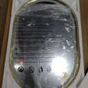 S'bagno Oval-Led-Bathroom-Mirror with Golden Frame Dimmable Brightness, Lghted-Bathroom-Mirror with Defogger, Touch-Buttons, Lights Color Changing, Vertical and Horizontal (36"L x 24"W)