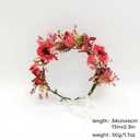 yuruyi Flower Crowns for Women，Headband Hair Wreath Wand for Wedding Festival Adjustbale Floral Headpiece Shoot Props Floral Crowns for Women (Red, Adjustable)