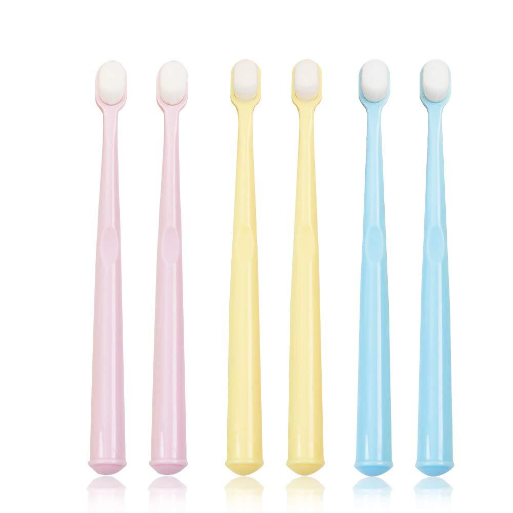 EasyHonor Baby & Toddler Extra Soft Toothbrush for Age 4-12 Years Old, with 10000 Soft Floss Bristle for Baby Gum Care. (6Pcs)