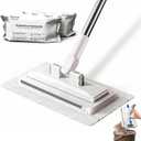 SOPAMI Disposable Snap Grip MiniMop Sweep for Wall Cleaner Pet Hair Removal | 55" Extendable Lazy Mop-2 Reusable Cleaning Pads&1pcs Disposable for Tight Corners,Wall, Hardwood, Marble Floors