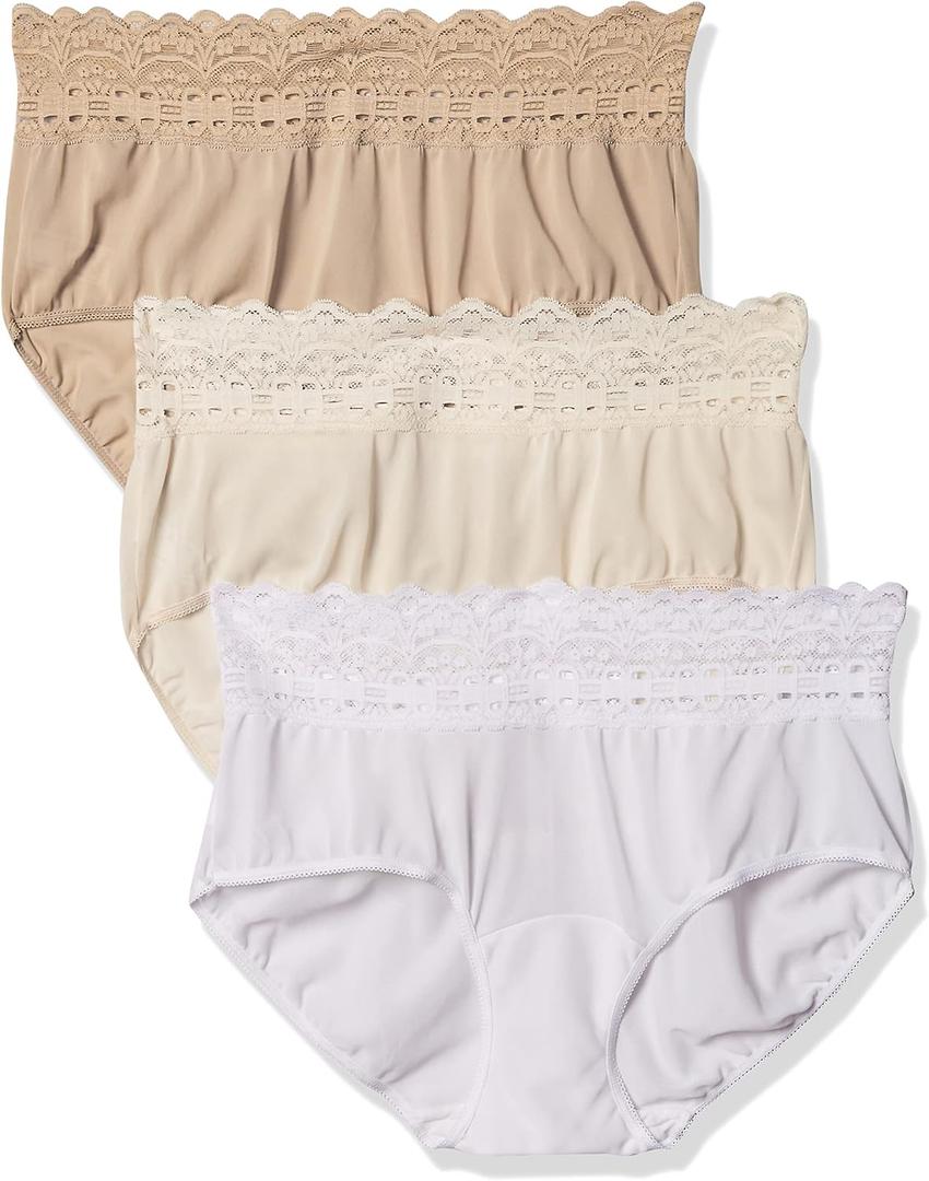Olga womens Secret Hugs 3 Pack Hipster PantyHipster Panties (Small, French Toast/Pale Blush/White)