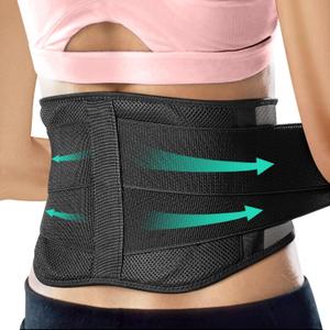 AllyFlex Sports Lightweight Back Brace for Men & Women Under Uniform, Dual Medical 3D Lumbar Pads for Lower Back Pain Relief, Breathable Mesh with Adjustable Stapes for Back Stress - XS/S
