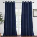 NICETOWN Blackout Curtains for Windows 90 inch Length - Grommet Energy Saving Thermal Drapes Sound Reducing Heat Blocking Window Treatments for Living Room (Navy, 1 Panel, W52 x L90)
