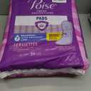 Poise Incontinence & Postpartum Pads for Bladder Leaks, 7 Drop Ultra Absorbency, Long Length, 39 Count, 