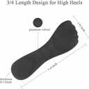 High Heel Inserts Women, Adhesive Velvety Cushioning Insoles for High Heels Anti-Slip, Gel Cushion Insoles for High Heels Pain Relief, Shoe Inserts for Dress Shoes, 2 Pairs, Beige+Black