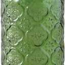 ANSQU Vintage Glass Canister, Vintage Colored Mason Jar, Candy Jar/Sugar Containers for Kitchen Pantry Coffee, Tea, Cookie, Decorative Glass Jar Cute Jars (Green 1, 34 Ounces)