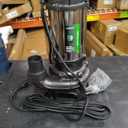 1 HP Sewage Pump Submersible, Stainless Pump Casing, E-Coated Semi-Open Cast Iron Impeller, Auto Float Switch, 115V, 2" NPT Discharge for Sump Basin, Sewage Well, Basement, Septic Tank, Trash