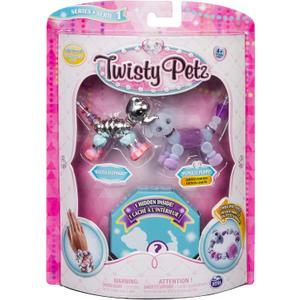 Twisty Petz  3-Pack  Razzle Elephant, Cakepup Puppy and Surprise Collectible Bracelet Set for Kids