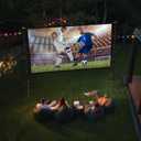 Outdoor Projector Screen with Stand: LEORFI 180-inch Projector Screen Portable, Indoor Projection Screen and Stand, Rear Front Movie Screen 16:9 4K Full HD, Support Height Adjustable for Home Theater
