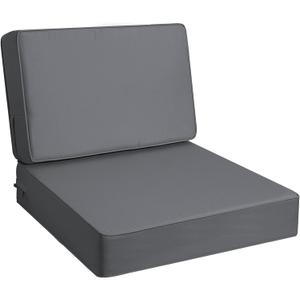 AAAAAcessories Outdoor Deep Seat Cushions, Foam Pillow, Waterproof, Fade-Resistant Patio Furniture Replacement Cushions, 24" x 24" x 5", Dark Gray (24x24-19'' Mid Back-1 Count)