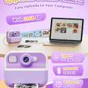 Instant Camera, Front Rear Dual Selfie Kids Camera with 1080P Videos, Holiday Birthday Gifts for Kids Age 3-12, Toddler Portable Travel Print Digital Camera Toy for 4 5 6 7 8 9 Year Boys Girls