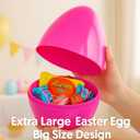 6 Pack 8'' Jumbo Fillable Easter Eggs Extra Large Plastic Eggs for Treats, Easter Basket Stuffers, Egg Hunt Party Favors, Classroom Rewards, Spring Holiday Decorations