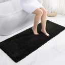 Disolla Black Bathroom Runner Rug 24x59 - Large Soft Plush Bath Mat, Thick Long Non-Slip Shaggy Floor Mat, Ultra-Absorbent for Master Bathroom Bedroom