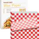 SMARTAKE 12 x 12 Inches Wax Paper for Food, 500 Pcs Non-Stick Hamburger Patty Paper, Square Sandwich Separators Wrapping Paper, for Lunch, Restaurants, Barbecues, Picnics, Parties, Red Plaid