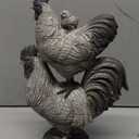 Deco 79 Polystone Rooster Decorative Sculpture Home Decor Statue, Accent Figurine 8" x 5" x 12", White