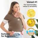 KeaBabies Baby Wrap Carrier - All in 1 Original Baby Carrier Newborn to Toddler Sling, Easy to Wear, Hands Free Bonding, Lightweight, Breathable Infant Wraps (Saddle Brown)