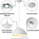 White Farmhouse Pendant Light 11.8inches 2 Packs, Kitchen Pendant Lights, Industrial Pendant Light, Pendant Lights Kitchen Island for Living Room, Bedroom, Dinning Room, Office