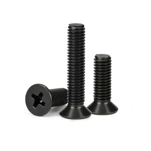 M5 x 16mm (30 Pack) Flat Head Machine Screws Black Oxide 304 Stainless Steel, Fully Threaded, Phillips Drive for Furniture Repairs and 3D Printer