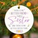 5 x Sister Ornament 2025, Appreciation Gifts for Sisters Bestie Sibling Soulsister, Thoughtful Sister Gifts from Sis Brother, Sisterhood Birthday Decor, Ceramic Ornaments for Christmas Tree