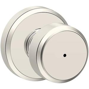 SCHLAGE F40 BWE 618 GSN Bowery Knob with Greyson Trim Bed and Bath, Polished Nickel (Privacy)
