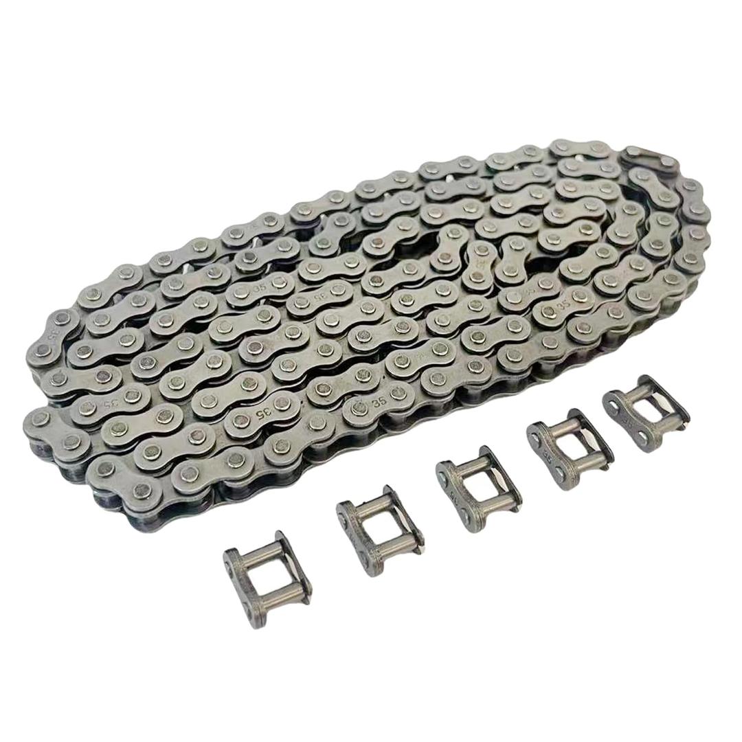 QINGBY #35 Chain 140 Link Drive Roller with Master Links for Coleman CC100X CT100U Predator 79cc 212cc 100cc Baja Doodlebug DB30 Mega Moto MM-B80 Motovox MBX10 RT100 97cc Mini Bike Parts Go Kart Motor
