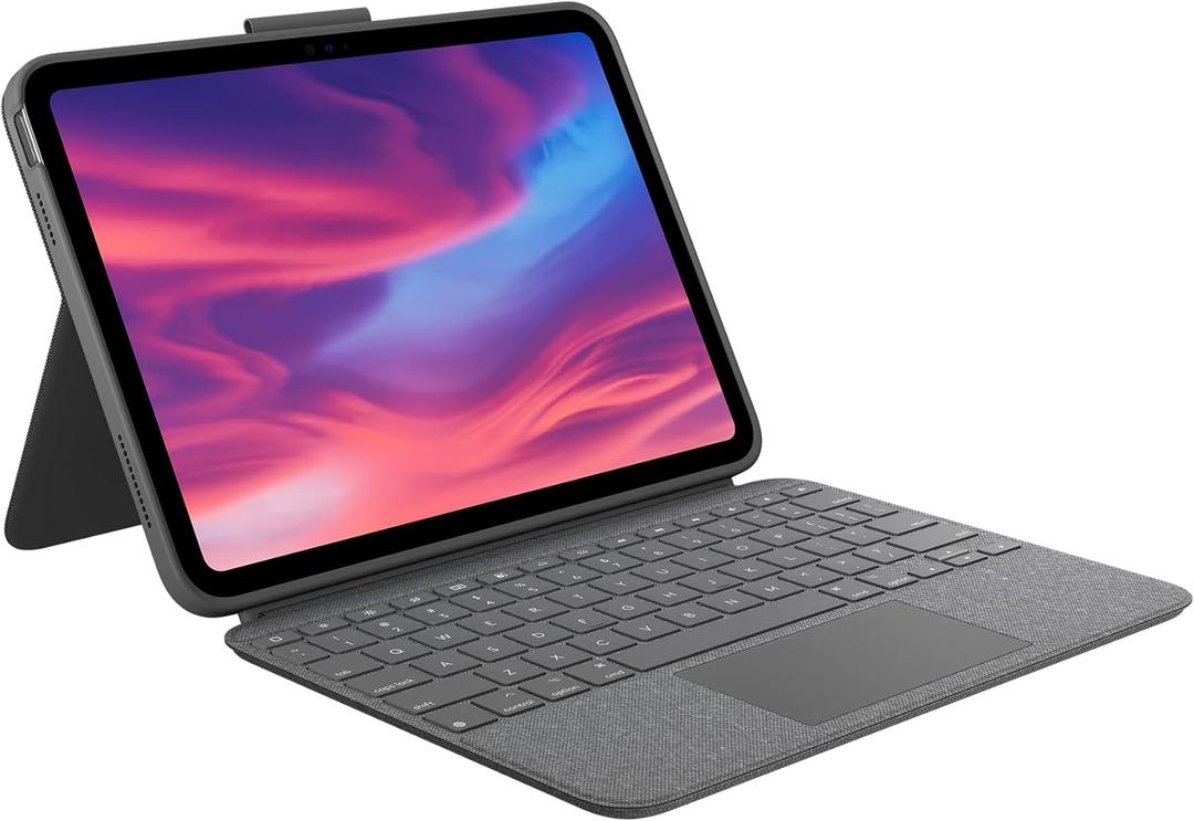 Logitech Combo Touch, Detachable iPad Keyboard Case (10th gen and A16) with Large Precision Trackpad, Full-Size Backlit Keyboard, and Smart Connector Technology -Combo Touch, Tablet Keyboard, Oxford Gray
