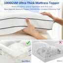 King Size Mattress Topper for Back Pain, Extra Thick Pillow Top Mattress Pad with 1000GSM Down Alternative Filler, Cooling Breathable Plush Bed Topper Protector Cover (8-21" Deep Pocket)