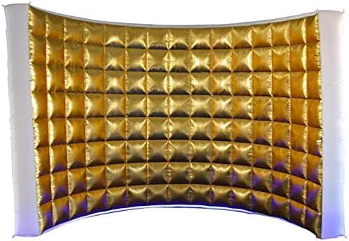 SAYOK Inflatable Golden Wall Selfie Photo Booth Backdrop, Photo Booth Enclosure Portable Photoshoot Background Gold Wall for Party Wedding Events, 9.84FTx4.92FTx7.54FT