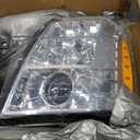 Headlight Assembly, Headlights Kit Compatible with 2007-2014 Cadillac Escalade/2007-2014 Escalade ESV/2007-2013 Escalade EXT Replacement Headlamp Chrome Housing Amber Reflector