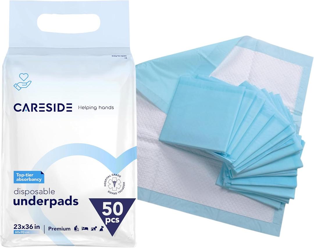 23x36 Chucks 50 Count, Max Absorbency Disposable Underpads & Adhesive Strips, Leakproof Quick Drying, Baby Changing, Puppy & Adults Bed Pads, Training Dog Pee Extra Large, XXL Incontinence