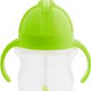 Munchkin Any Angle Sippy Cup for Toddlers, Spill Proof Weighted Straw Cup with Transition Handles for Babies 6 Months and Up, 7 Ounce, Green (1 Count)