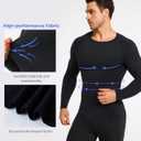 TAILONG Long Sleeve Compression Shirts for Men - Athletic Base Layer Workout Shirt Crew Neck Undershirt (Black, M)