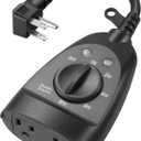 DEWENWILS Outdoor Timer Outlet Waterproof, Heavy Duty Outdoor Light Timer with Dusk to Dawn Sensor, 2 Grounded Outlets, 15A 125V 60Hz, Waterproof for String Lights, ETL Listed