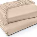 Utopia Bedding Twin XL Fitted Sheets - Bulk Pack of 2 Bottom Sheets - Soft Brushed Microfiber - Deep Pockets - Shrinkage & Fade Resistant - Easy Care (Twin XL, Beige)