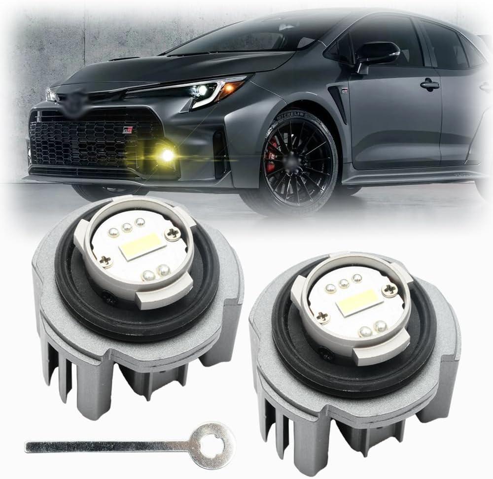 NSLUMO L1B LED Front Fog Light Bulbs for 2023+ To'yota GR Corolla 2022-2024 To'yota RAV4 Super Bright 9000LM 3200K Yellow Canbus L1B L1 Led Fog Driving Lamp Bulb Assembly Replacement