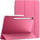 JETech Case for Samsung Galaxy Tab S10 Lite / S10 FE / S9 FE 10.9-Inch, Slim Translucent Back Tri-Fold Stand Protective Tablet Cover, Support S Pen Charging, Auto Wake/Sleep (Pink)