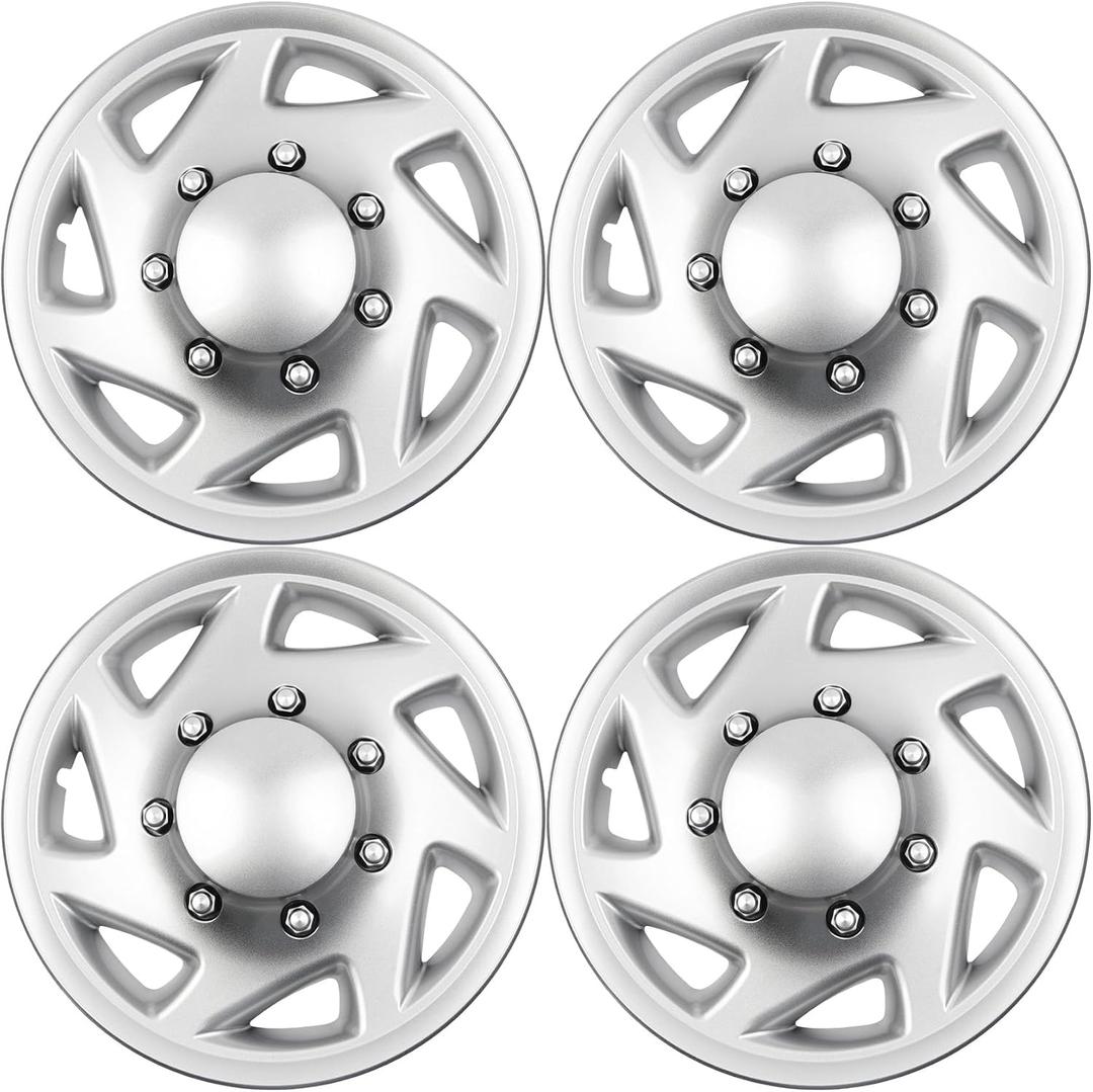 Dasbecan Hubcaps Compatible with Ford E150 E250 E350 Econoline Van 1998-2023 16 inch Wheel Cover Replaces# F8UZ-1130-AA F7UZ-1130-AA F8UA-1130-AA F7UA-1130-AA