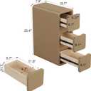 AQIMUELE Narrow Bedside Table,Narrow Night Stand with Drawers,Small Night Stand with Leather Surface for Bedroom