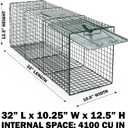 Humane Way Sentinel 32 Inch Live Animal Trap - No Assembly Required - Safe Medium Traps for All Animals - Raccoons, Cats, Groundhogs, Opossums - 32" L x 10.5" W x 12.5" H