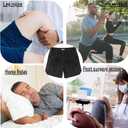 Deyeek Unisex Tear Away Shorts Snap On Athletic Cotton Shorts Post Knee Surgery Recovery Hip Replacement Pants with Pockets (Black, M)