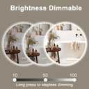 BuLife 32 Inch Round LED Bathroom Mirror Backlit Anti-Fog Wall Mounted Lighted Bathroom Vanity Mirror 3 Colors Light Dimmable Smart Makeup Mirror with Touch Switch