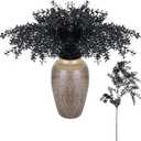 Giegxin 40" Halloween Black Flowers Branches Fake Artificial Faux Flowers Stems 4 Bundles Gothic Black Branches Curly Twig Picks for Vase Wreath DIY Bouquets Hanging Planter Home Office Centerpieces