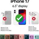 RANYOK Wallet Case Compatible with iPhone 17 Case, with 6 Card Holder RFID Blocking, PU Leather Zipper Flip Wallet Pocket, Kickstand, Wrist Strap | Protective Phone Cover for 17,Black Green